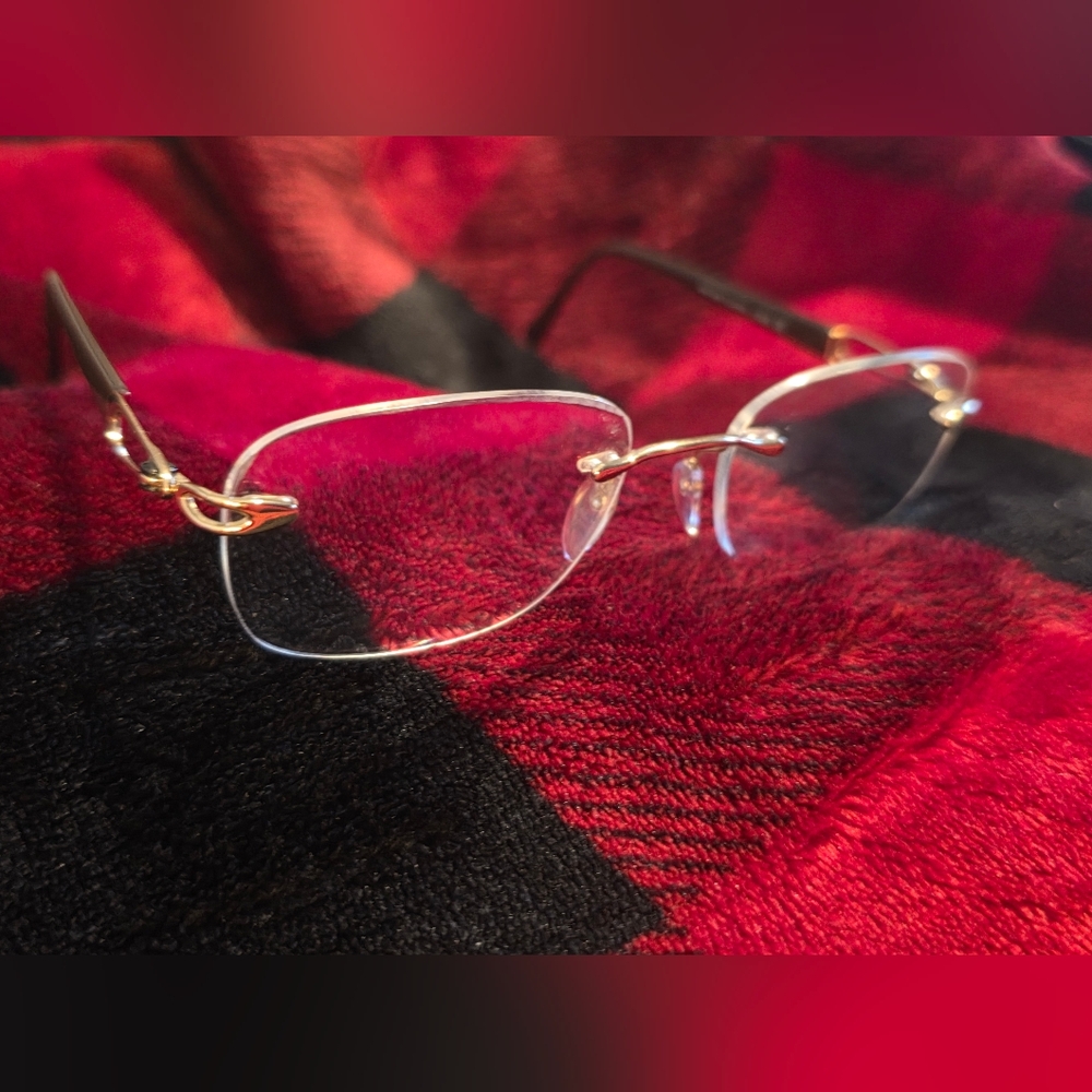 Silhouette Women's Rimless Glasses in Gold and Black